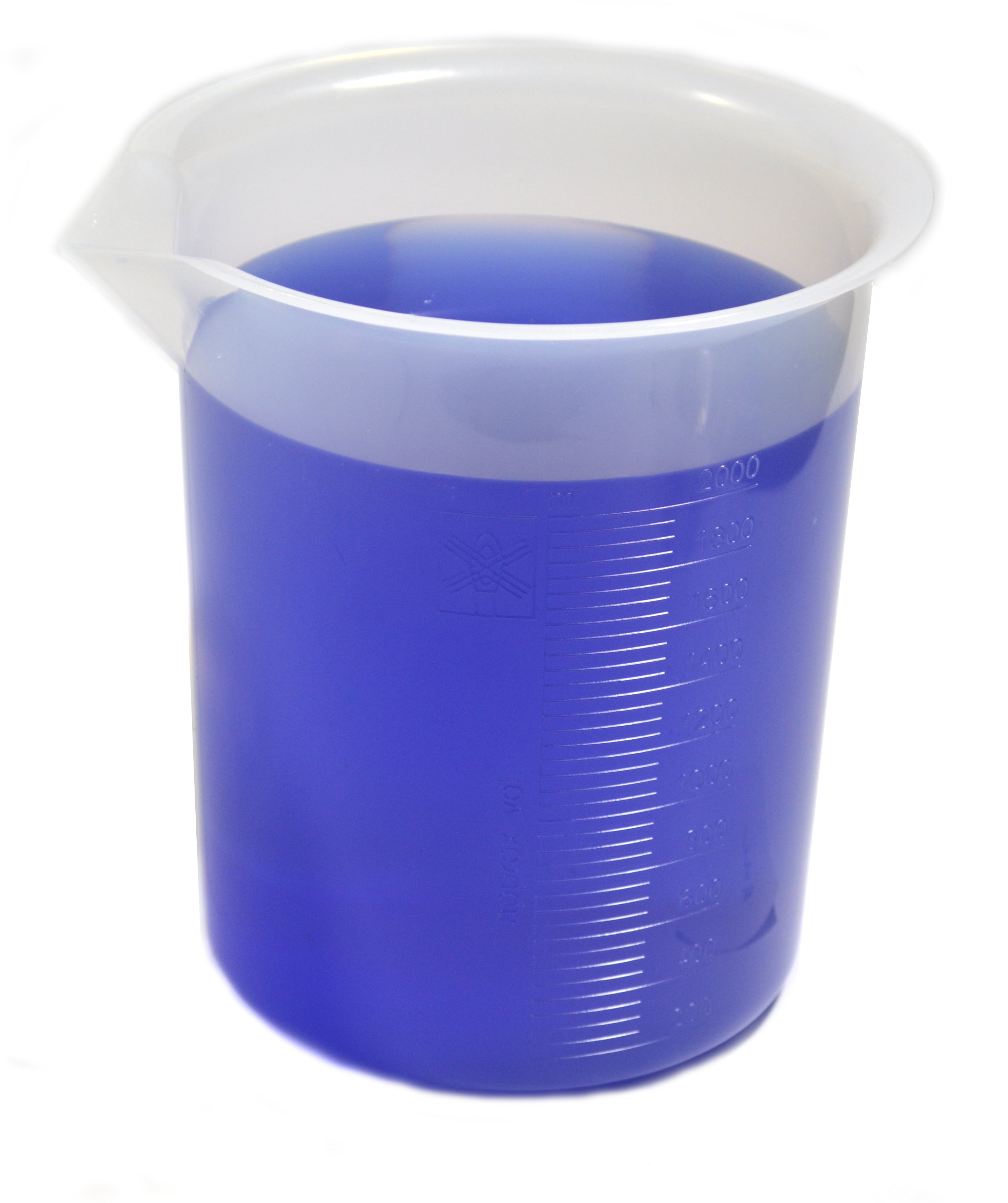 2000mL Plastic Beaker Premium Polypropylene, 50ml Graduations