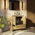 thumbnail image 4 of Lafarre 30 in W x 20 in D Rustic Acacia Bath Vanity and Cultured Marble Top, 4 of 9