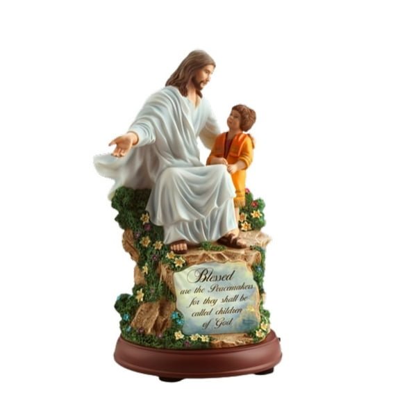 The Bradford Exchange His Love and Light Sculpture Collection: Blessed Are the Peacemakers Issue #2 Illuminated Sculpture Inspired by Matthew 5:9 by Thomas Kinkade - 9-Inch