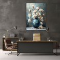 thumbnail image 6 of Mudket Framed,Canvas Wall Art,Ready to Hang,Blue Vase Still Life Floral Canvas Print, Vintage Botanical Wall Decor, Floral Pictures, for Bedroom Living Room Office Decor - 12"L x 8"W, 6 of 10