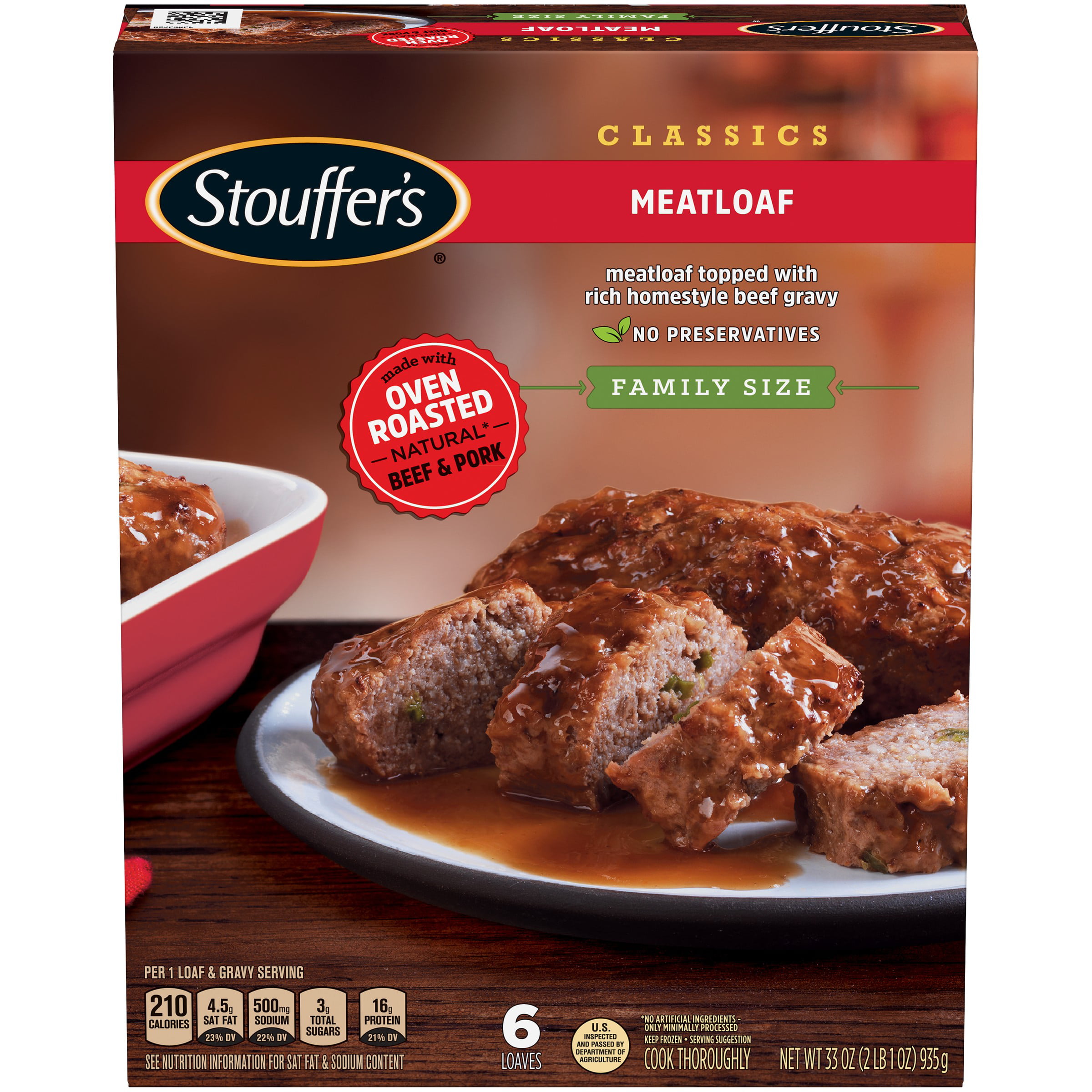 Stouffer's CLASSICS Meatloaf, Family Size Frozen Meal 33 oz. - Walmart.com