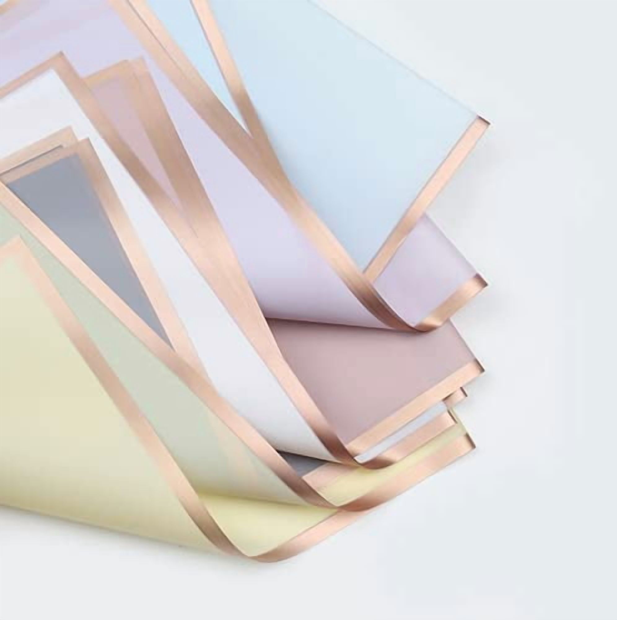 21Sheets 7 Color Gold Edge Flower Gift Wrapping Paper Florist Bouquet Packaging Wedding 22.75x 22.75"