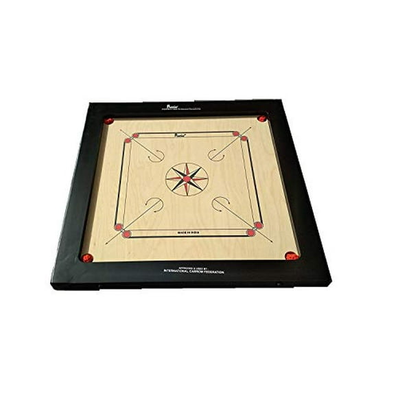 Precise Finest-20mm Carrom Board with Coins, Striker, and Powder by Tabakh