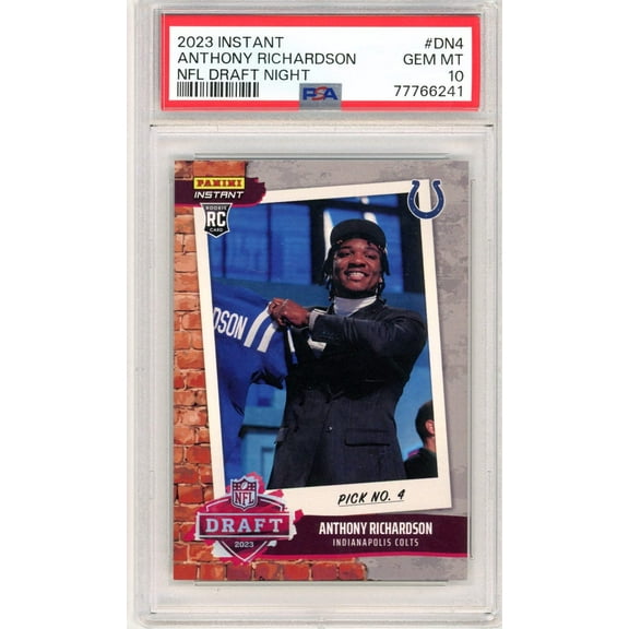 Graded 2023 Panini Instant Anthony Richardson #DN4 NFL Draft Night Rookie RC Football Card PSA 10 Gem Mint