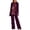Dark Purple, variant on Women's Plus Size 3 Piece Set, Lace Chiffon Floral Long Sleeve Trousers Wedding Guest Attire