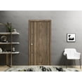 thumbnail image 3 of Sliding Closet Bi-fold Doors 56 x 80 inches | Planum 0016 Walnut with Frosted Glass | Sturdy Tracks Moldings Trims Hardware Set | Wood Solid Bedroom Wardrobe Doors, 3 of 5