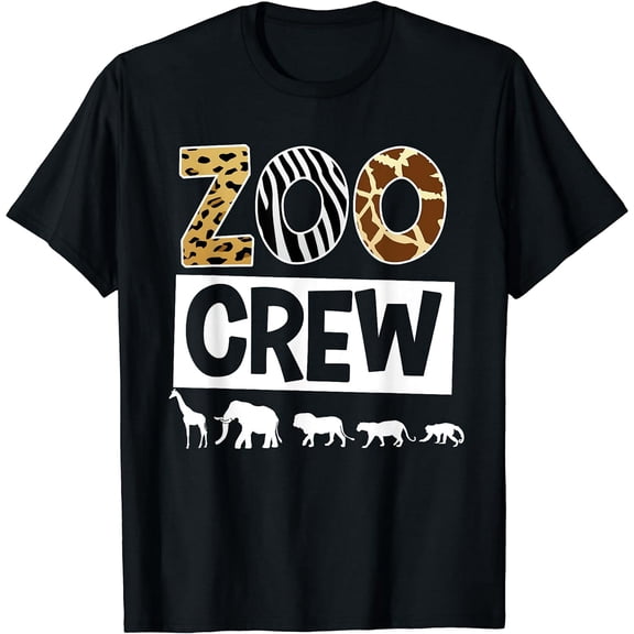 Zoo Crew Zookeeper Safari Wildlife Animal Lover Costume Short Sleeve T-Shirt Black Casual Tee Gift