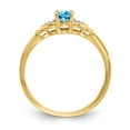 thumbnail image 2 of Real 14kt Yellow Gold Blue Topaz and Diamond Ring Size: 7; for Adults and Teens; for Women and Men, 2 of 5