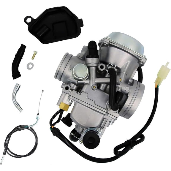 TRX 450 Carburetor Replace for Honda Foreman 450 TRX 450 TRX450ES TRX450FE TRX450FM TRX450S 1998-2004 with Base Cover & Screw Free Throttle Cable