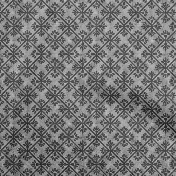 oneOone Cotton Poplin Twill Dark Gray Fabric Aian Batik Quilting Supplies Print Sewing Fabric By The Yard 56 Inch Wide