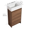 thumbnail image 4 of GZXS 18" Small Bathroom Vanity with Sink Combo, Freestanding Vanity, Modern Bathroom Sink Cabinet with Single Door & Invisible Handle Set for Small Space, Brown Ebony, 4 of 9
