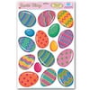 Beistle Club Pack of 192 Bright Multi-Colored Easter Egg Window Cling Decorations 17"