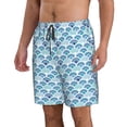 thumbnail image 2 of Balery Blue Fish Scale Texture Traje de Baño Estilo Hawaiano para Hombre, Shorts de Secado Rápido con Bolsillos-Large, 2 of 6