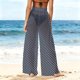 thumbnail image 4 of Pincandy Women See Through Sheer Mesh Pants Beach Swimsuit Bikini Bottom Cover up Party Club Elastic High Waist Wide Leg Pants, 4 of 7
