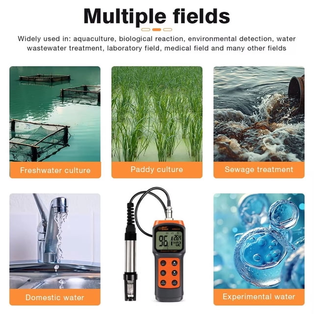Aquaculture DO Tester Digital Dissolved Oxygen Meter Water Quality Tester Measuring Range Oxygen Contents Detector