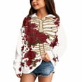 thumbnail image 2 of Grblisyd Halloween Girls Oversized Hoodies Skeleton Floral Print Pullover Sweatshirts Kids Fashion Casual Outfits Fall Winter Clothes, 2 of 5