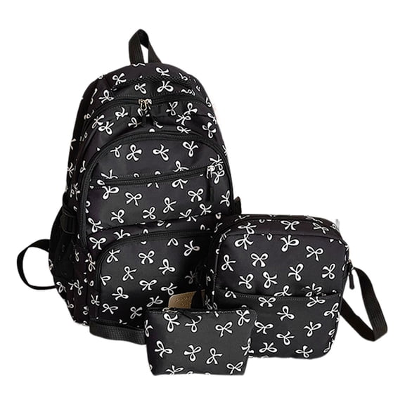 Fgnfyis Backpack for Girls Stylish Womens Bow Cute Shoulder Bag for Daily Use Commute Work Travel School Versatile Carryall Kindergarten Backpack Black