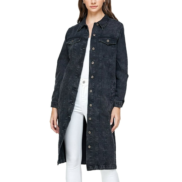 Women's Oversized Longline Maxi Denim Jacket, 100% Cotton Women's Oversized Longline Maxi Denim Jacket, 100% Cotton