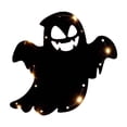 thumbnail image 3 of Light Up Ghost Hanging Sign Halloween Decor, Warm LED String Lights Ghost Door Hanging Ornament, Battery Operated Spooky Ghost Wall Pendant For Front Door Indoor Halloween Party Atmosphere Decor, 3 of 8