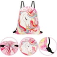 thumbnail image 4 of HIFOT 18pcs Unicorn Gifts As Party Favors for Kids Goodie Bags, Unicorn Toy, Makeup Bag, Drawstring Backpack, Sunglasses For Girls, Pendant Necklace, Rings, Bracelets, Keychain, Stickers, Hair Ties, 4 of 7