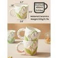 thumbnail image 6 of ABPETE Ceramic Coffe Mug with Handle, 12.85oz Cute Spring Flower Floral Handmade Figurine Mugs, Holiday and Birthday Gift for Coffee Milk Tea Lovers,Cups,Large Capacity (Purple), 6 of 11