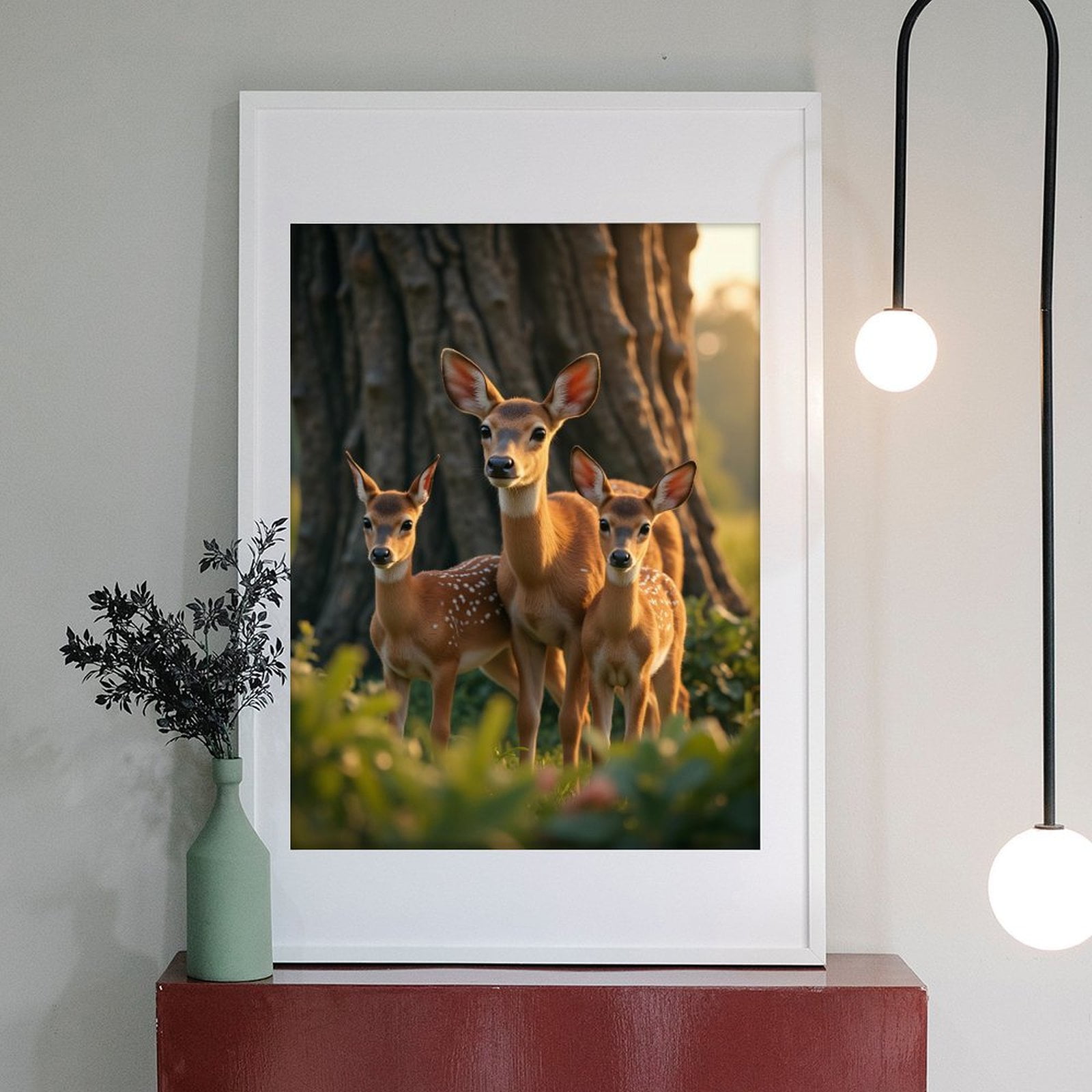 Diamond Art Kits for Adults - 5d Deer Family In Forest Light Diamond Painting for Adults, Diamond Art for Adults Beginners, Diamond Painting Kits for Adults for Home Wall Decor