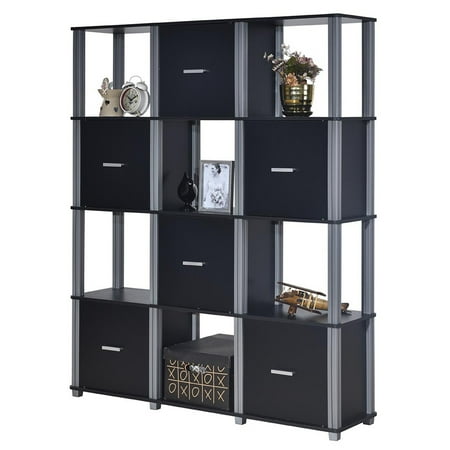 Topbuy 4-Tier Storage Shelf 12 Cube Display Bookcase Organizer Unit W/6 Doors