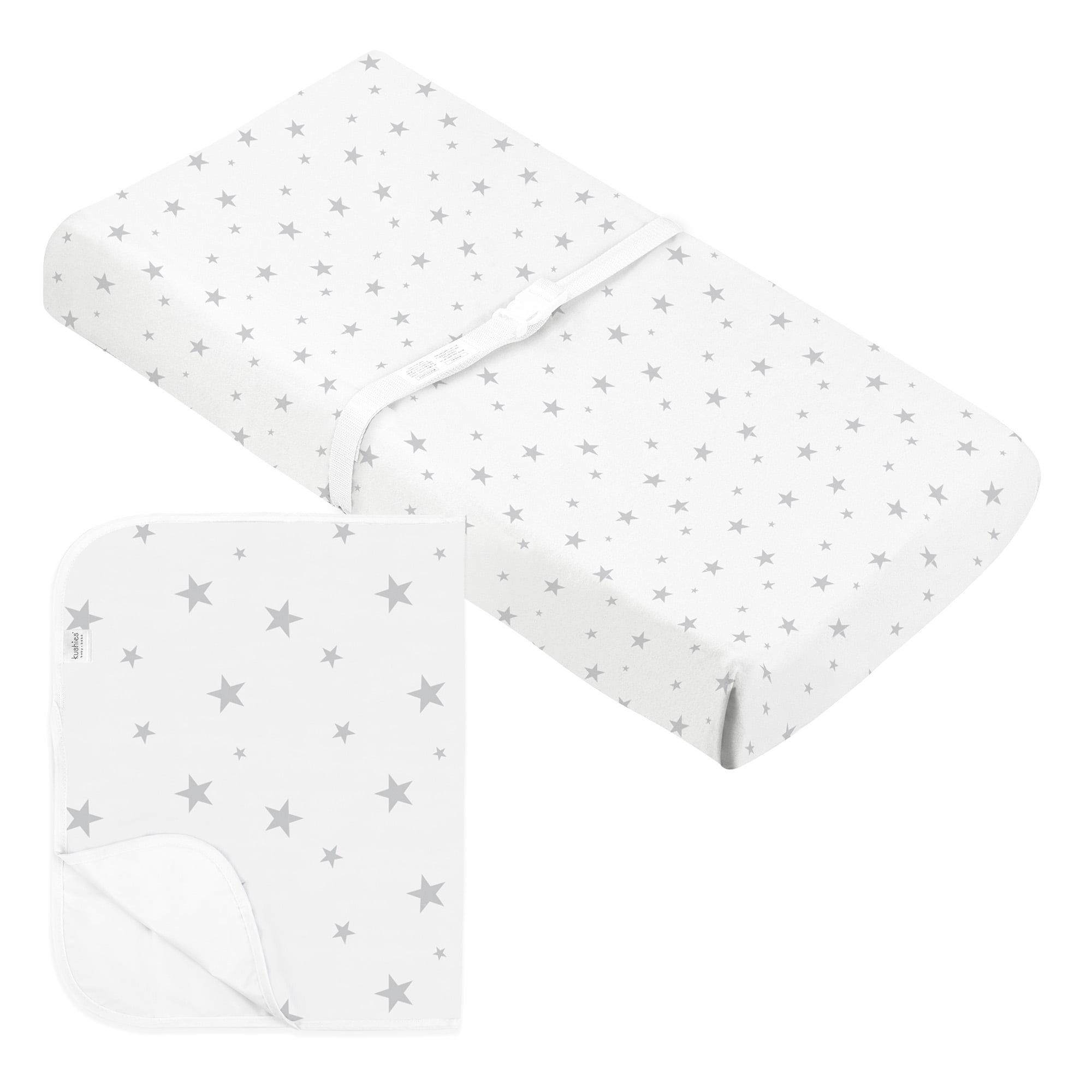 Kushies Neutral Change Pad Cover and Portable Changing Pad Organic