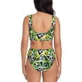 thumbnail image 3 of Wukai Football Doodle Women's Bikini Set Two Piece,wimsuit High Waisted V Neck Twist Front Adjustable Spaghetti Straps Bathing Suit-Small, 3 of 7