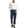 thumbnail image 2 of INSPIRE CHIC Men's Formal Flat Front Skinny Office Prom Cropped Dress Pants 32 Blue, 2 of 6