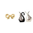 thumbnail image 1 of Tirador de muebles con forma de cisne y lazo de latón, escultura de cerámica, tirador para cajón de cocina, adorno bonito y fácil de instalar para arm, 1 of 8