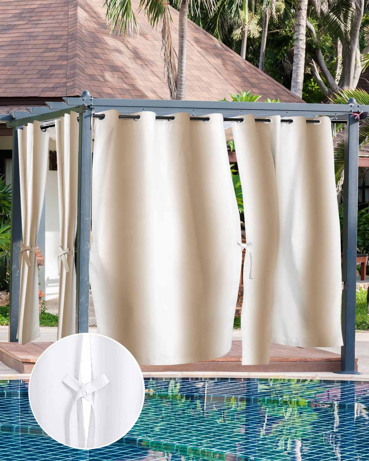 nqOlkjepod Outdoor Curtains for Patio Waterproof, Brown Ombre Outdoor Privacy Panels Grommet, Farmhouse Modern Art Blackout Outside Curtains for Porch/Cabana/Pergola/Gazebo 54"x84", 1 Panel