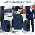 thumbnail image 5 of 20 inch Rolling Backpack, Adult Business Laptop Backpack with Wheels, Invisible Shoulder Strap Waterproof Backpack with Roller-Suitcase Travel Bag (Blue), 5 of 7