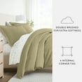 thumbnail image 3 of Noble Linens 8 Piece Solid Duvet Bundle in Sage, Cal King, 3 of 5