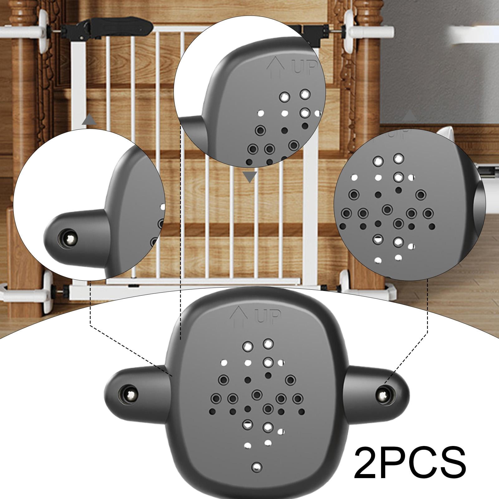 Serenable 2 Pieces Stairs Gate Banister Adapter Mounting Security Equipment Puppy Kitten Fence Pet Barrier Replace Stair Gate Base Kit Black
