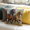thumbnail image 3 of SHANXI Horse Pillows Decorative Throw Pillow Cover Case Run in The Wild Wind Sand 24x24in, 3 of 5