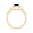 thumbnail image 2 of ANGARA Natural Oval 1.25 ct Tanzanite Solitaire Ring with Pave Diamonds in 14K Yellow Gold for Women (Size-8x6mm) | December Birthstone, Anniversary, Jewelry Gift for Women | Natural Tanzanite Ring, 2 of 8