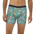 thumbnail image 2 of Men'S Boxer Briefs, Starfish Seahorse Scallops Soft And Breathable Mens Underwear Boxer Briefs With Widen Waist, 2 of 2