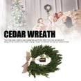 thumbnail image 3 of De Cedro De 19,7 Pulgadas, De Navidad De Cedro Artificial Con Campana De Vaca Rústica Vintage, Cinta De Lino Marrón Para Decoración Interior Y Exterior, 3 of 7