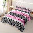 thumbnail image 3 of Erosebridal Girly Boho Damask Quilt King for Women Girls, Fashion Cheetah Print King Coverlet Set, 3 Pieces, 3 of 7