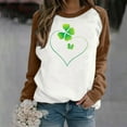 thumbnail image 2 of Bowake Chandail en Molleton pour Femmes de la Saint-Patrick Imprimé Col Rond Manches Longues Raglan Haut Décontracté Ample, 2 of 4