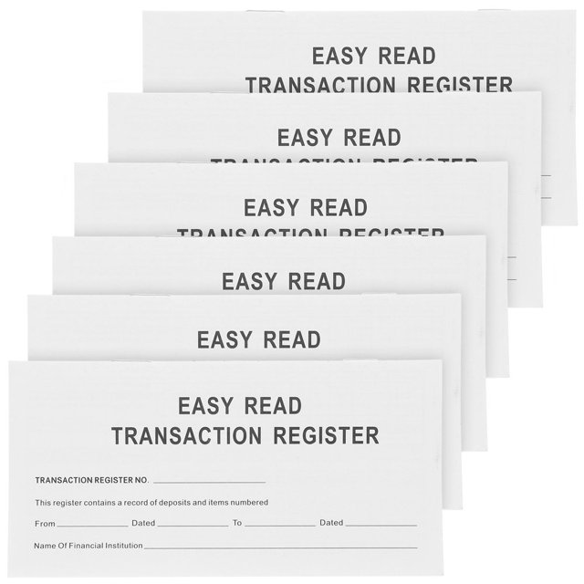 HLONK 6 Books of Financial Register Check Register Large Print Checkbook Portable Financial Checkbook