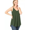 thumbnail image 2 of (ZENANA) Front-Back Reversible (Vneck-ScoopNeck Reversible) Spaghetti Cami, 2 of 5