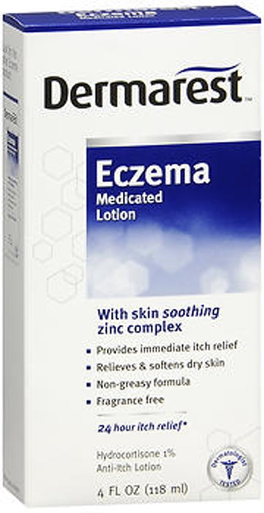 2 Pack Dermarest Eczema Medicated Lotion, Itch Relief Hydrocortisone 1% 4oz Each