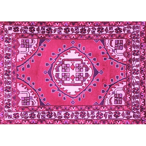 Ahgly Company Indoor Rectangle Persian Pink Traditional Area Rugs, 5' x 8'