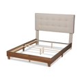thumbnail image 3 of Baxton Studio Taida King Size Light Beige Upholstered Walnut Bed, 3 of 10