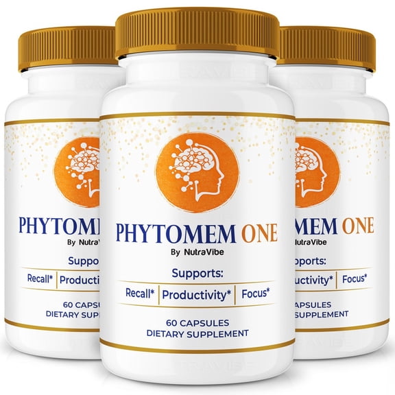 (3 Pack) Phytomem One Pills – Daily Formula with a Natural Blend to Help Maintain Focus, Memory & Concentration | Clean, Gentle, Easy-to-Swallow Capsules for Everyday Sharpness (180 Capsules)