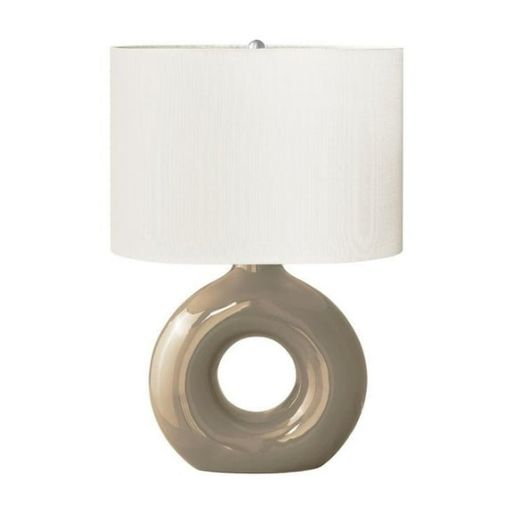 Lighting - 24"h - Table Lamp - Brown Ceramic - Ivory/Cream Shade - Contemporary