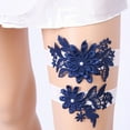 thumbnail image 6 of FRCOLOR Navy Blue Bridal Garter 1 Pair Adjustable for Wedding and Reception, 6 of 8