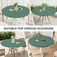 thumbnail image 7 of Black and Mint Green Checkerboard Pattern Round Fitted Tablecloth with Elastic Edge,Dining Table Cover Waterproof,Outdoor Round Tablecloth for Camping,Dining,Indoor and Outdoor, 7 of 7